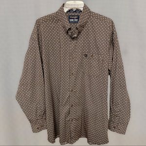 Wrangler George Strait Collection Mens XXL Button Down Shirt Long Sleeve Brown